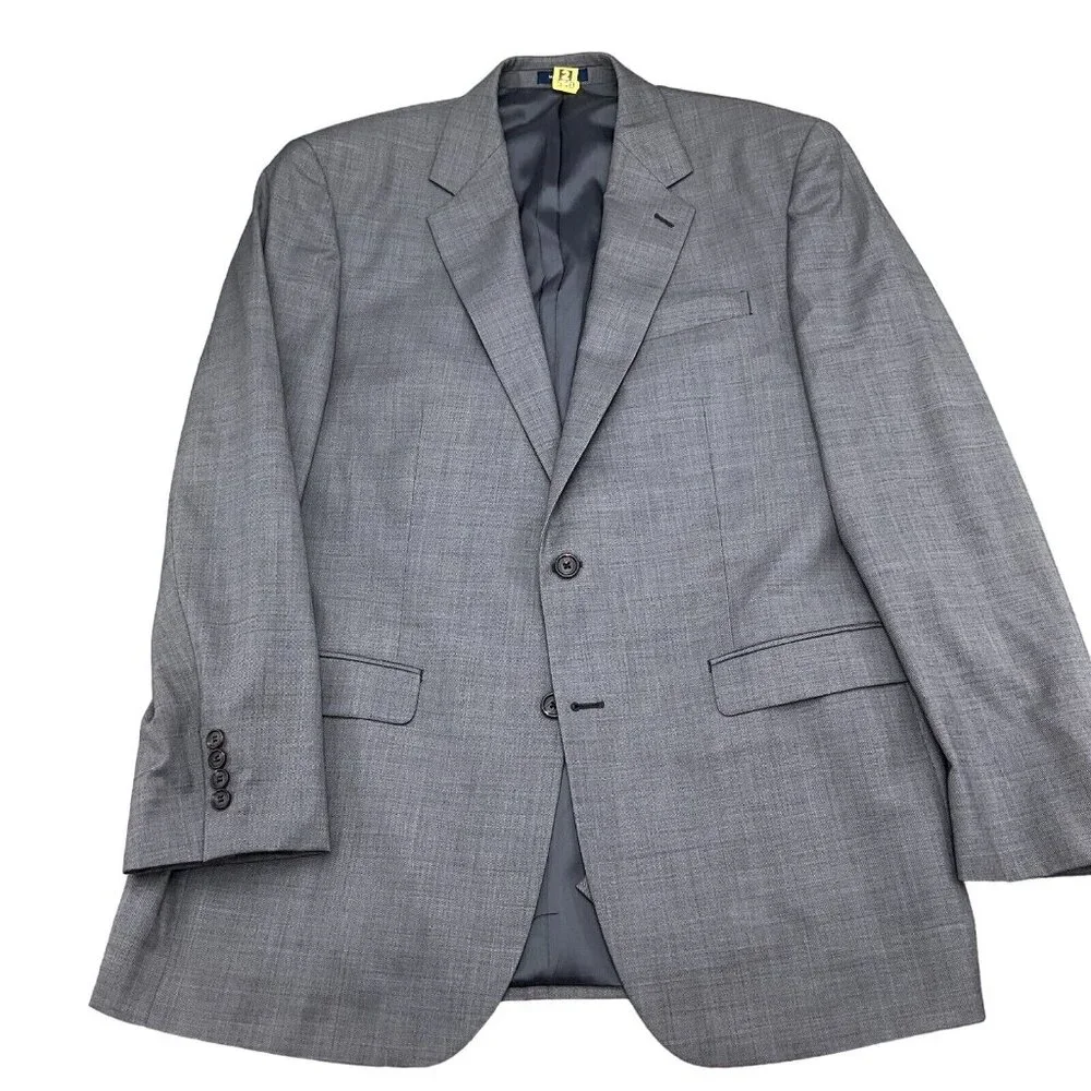 Ralph Lauren Blazer Men 44L Gray Woven Wool Classic Double Vent Suit‎ Jacket